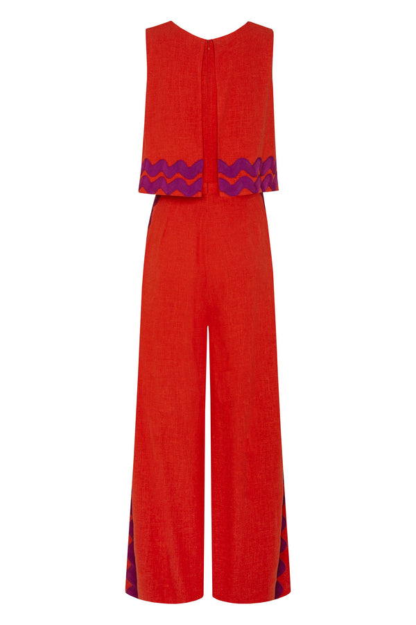 Charlie Jumpsuit In Rhubarb Ric Rac