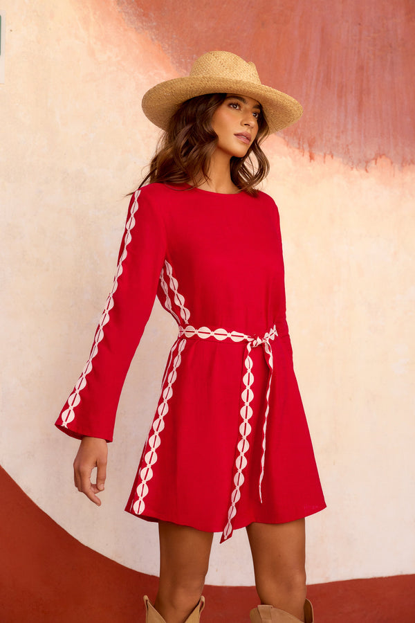 Anouk Mini Dress In Poppy Seed