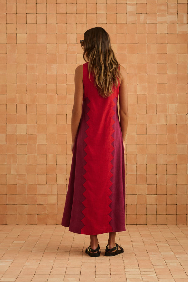 Binnie Dress In Foxglove Rosa