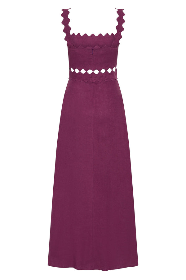 Evelyn Dress In Aubergine