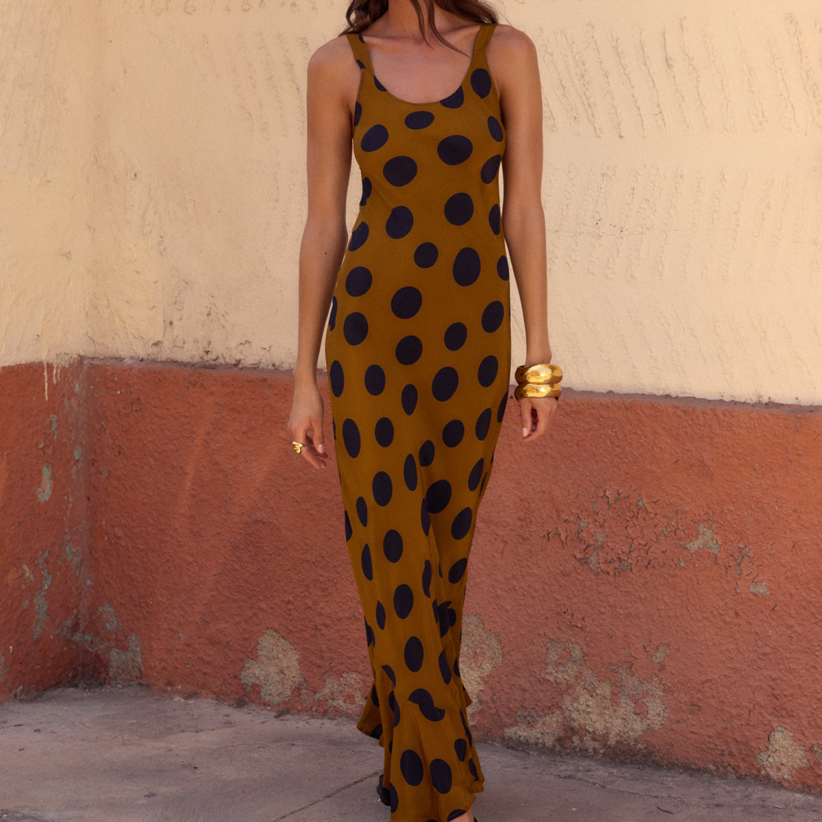 mister zimi brown spot dress Candy Dress In Cocoa – Mister Zimi main image 0