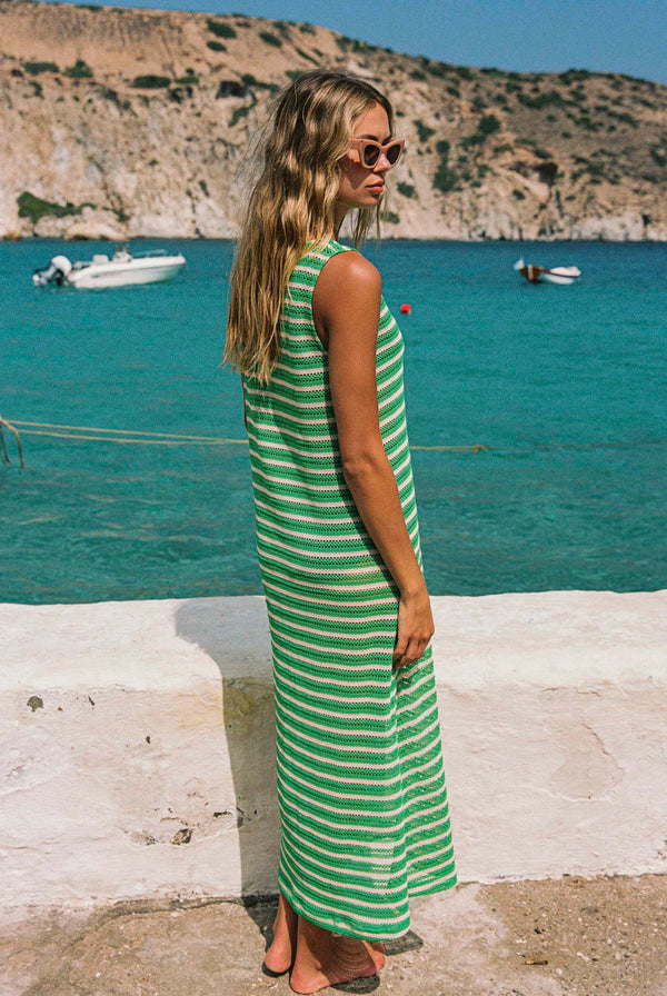 Goldy Dress In Mint Mirage