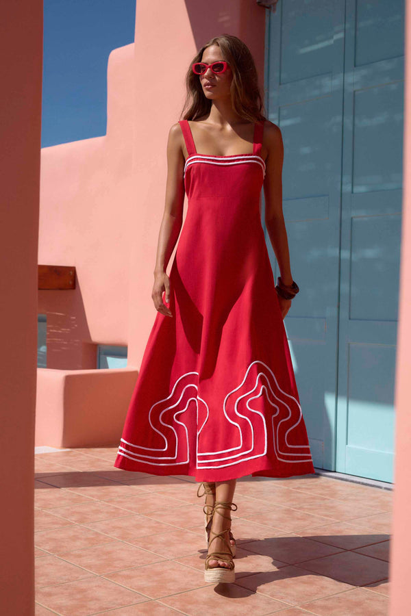 Iris Dress In Rosso