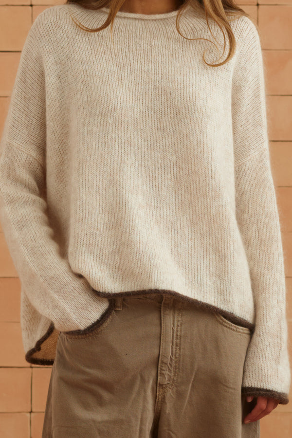 Jaz Knit Jumper In Macadamia