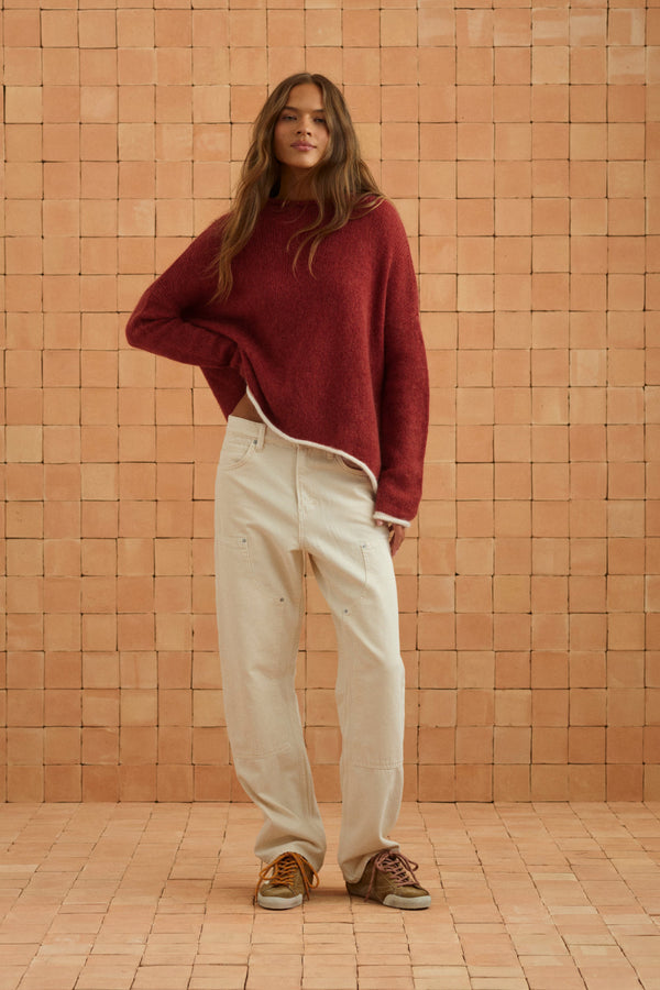 Jaz Knit Jumper In Sangria