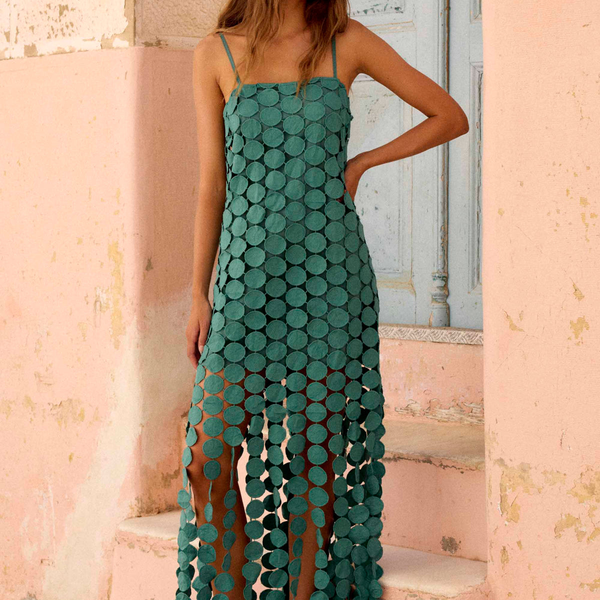 lady juju dress Juju Castaneda-Mermaid Feathered Pink Dress S