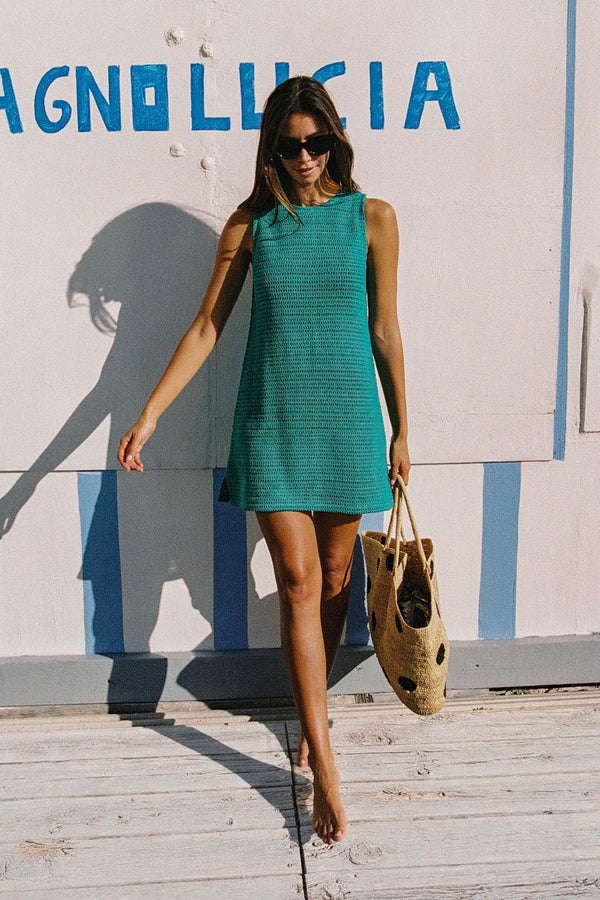 Poolside Mini Dress In Verde