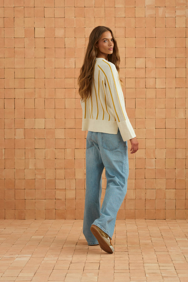 Peppa Jumper In Turmeric Stripe