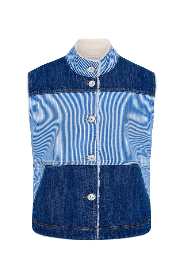 Peyton Vest In Pinstripe