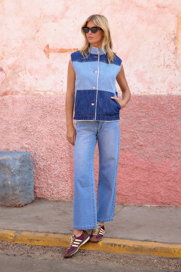 Peyton Vest In Pinstripe