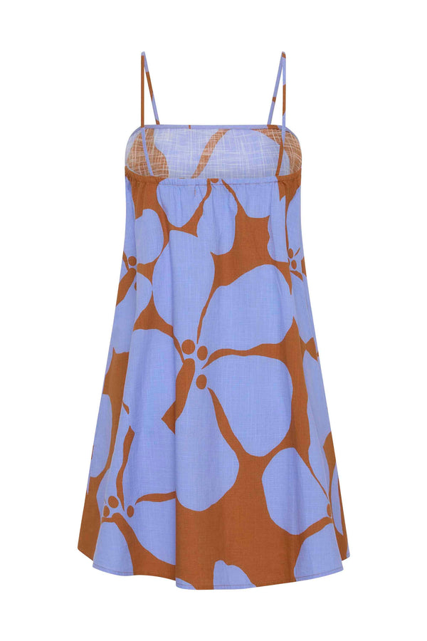 Ramie Mini Dress In Delphi