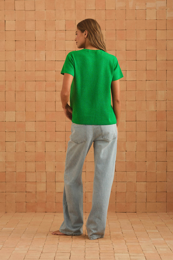 Sage Knit Tee In Apple