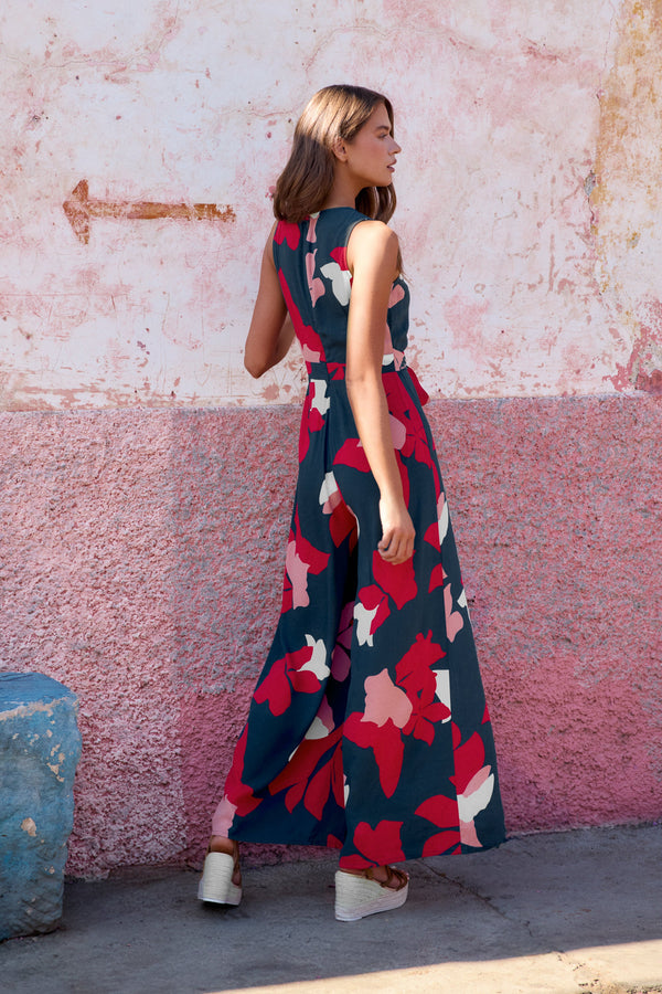Selma Jumpsuit In Flame Lily