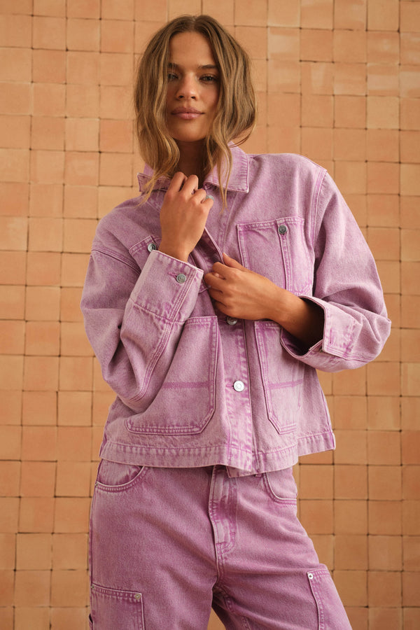 Boyfriend Jeans In Berry Denim