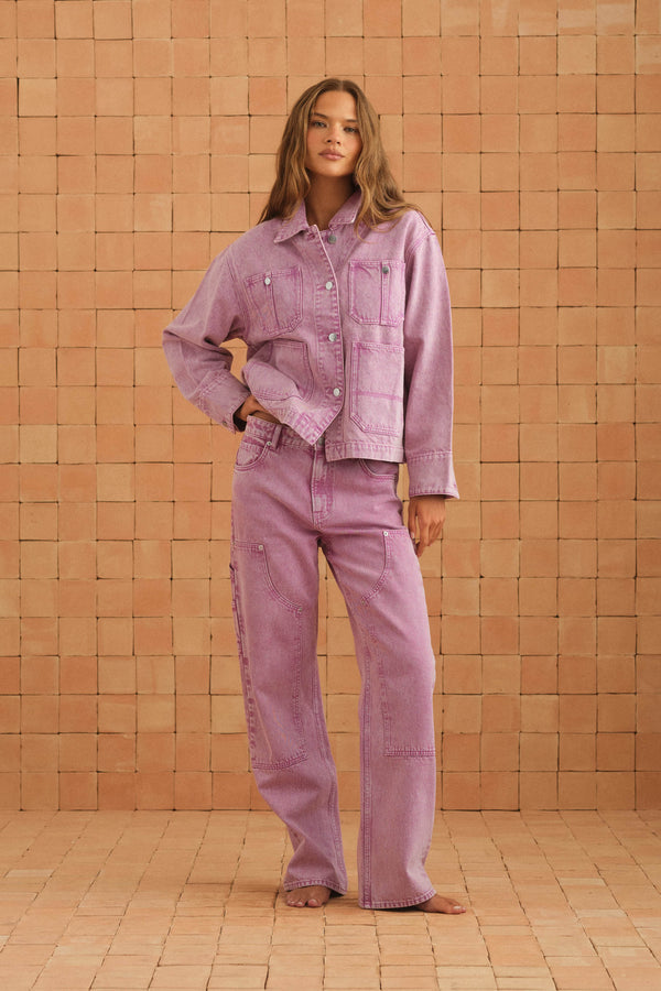 Suni Jacket In Berry Denim