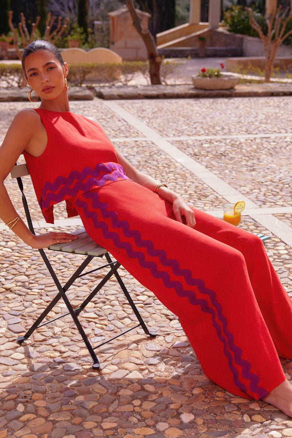 Charlie Jumpsuit In Rhubarb Ric Rac