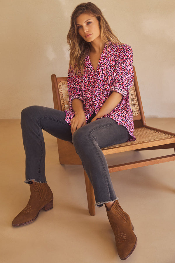 Beach Shirt In Pomegranate