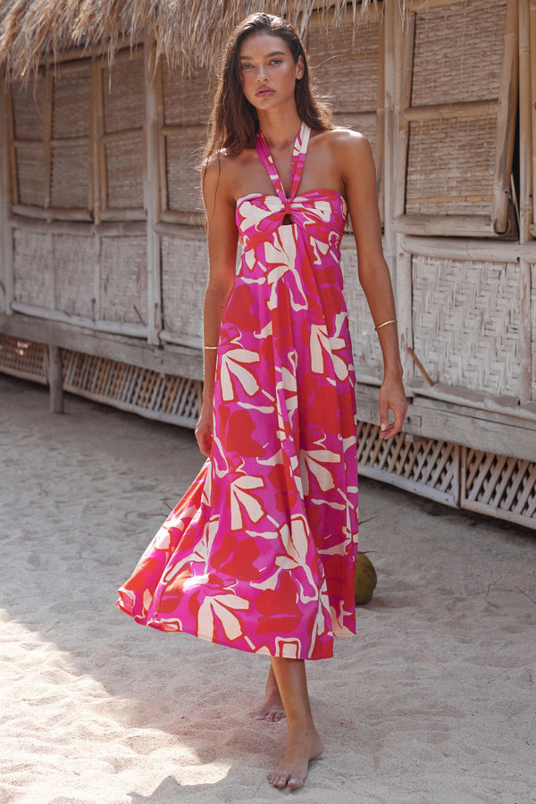 Indiana Dress In Berry Lotus