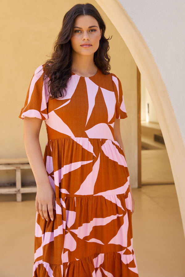 Lottie Dress In Terracotta