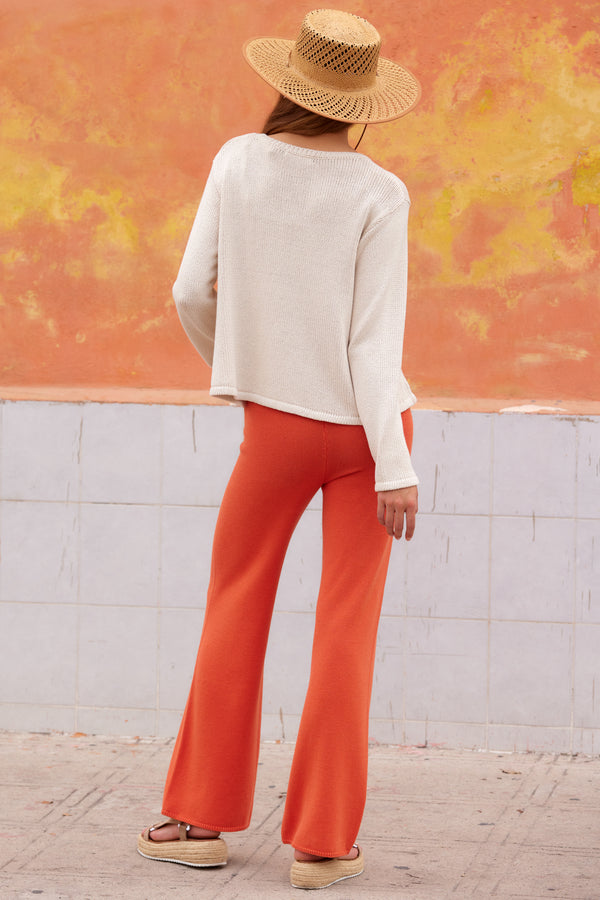 Knit Flares In Paprika