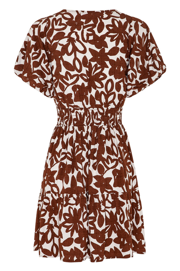 Autumn Indigo Mini Dress In Cinnamon