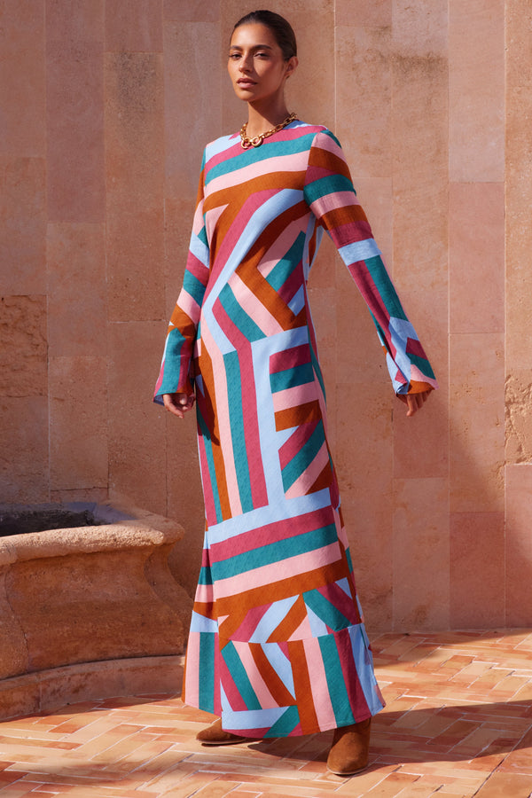 Anouk Maxi Dress In Barcelona - Pre Order