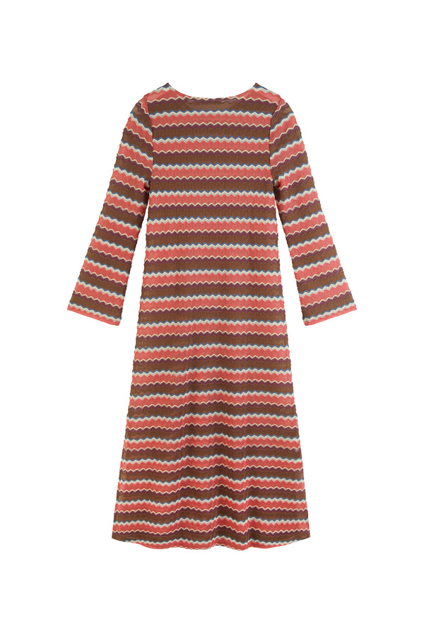 Autumn Dress In Zig Zag