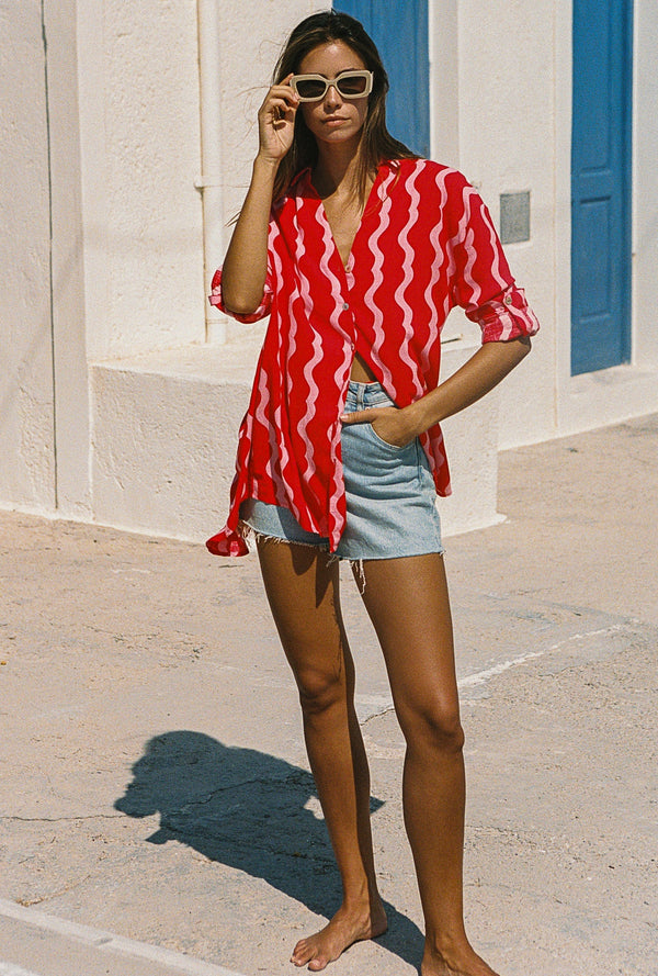 Beach Shirt In French Rose