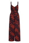 Delilah Jumpsuit In Chocolate Strawflower