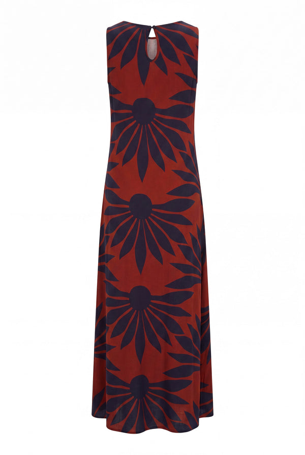 Binnie Dress In Chocolate Strawflower