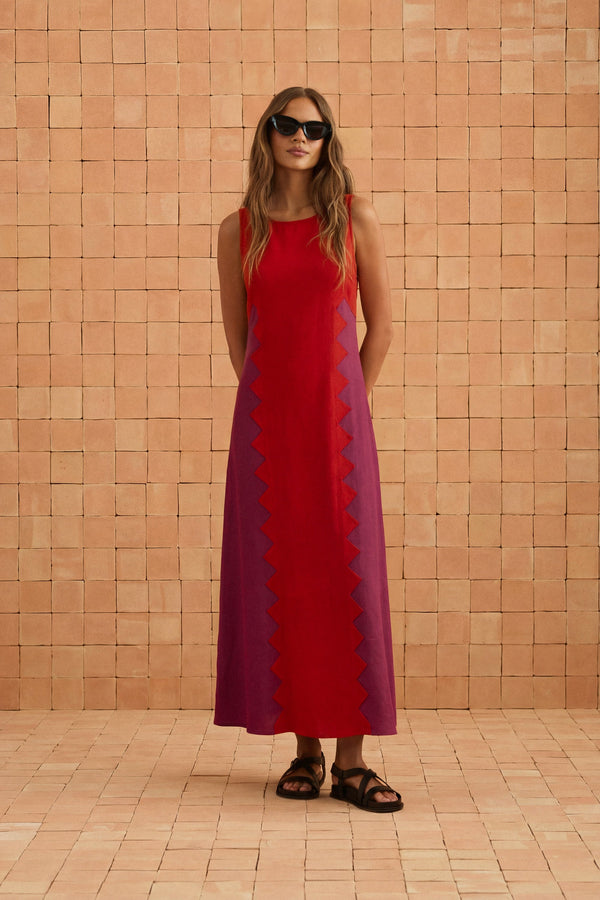 Binnie Dress In Foxglove Rosa