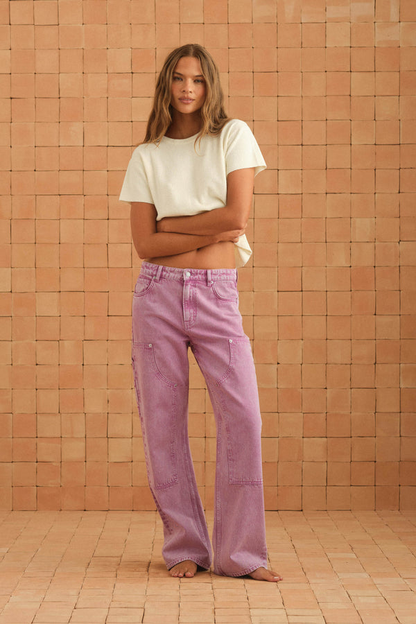 Boyfriend Jeans In Berry Denim