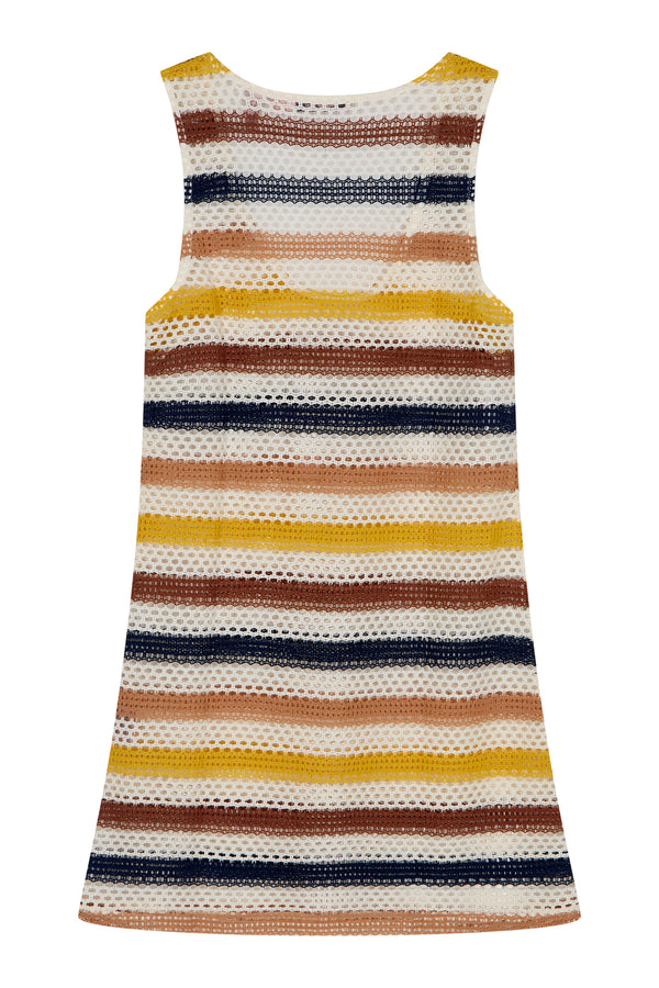 Courtney Mini Dress In Sand Stripe