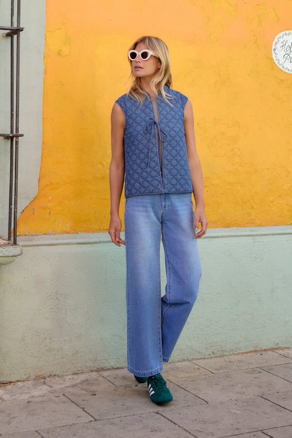 Esme Vest In Antique Blue