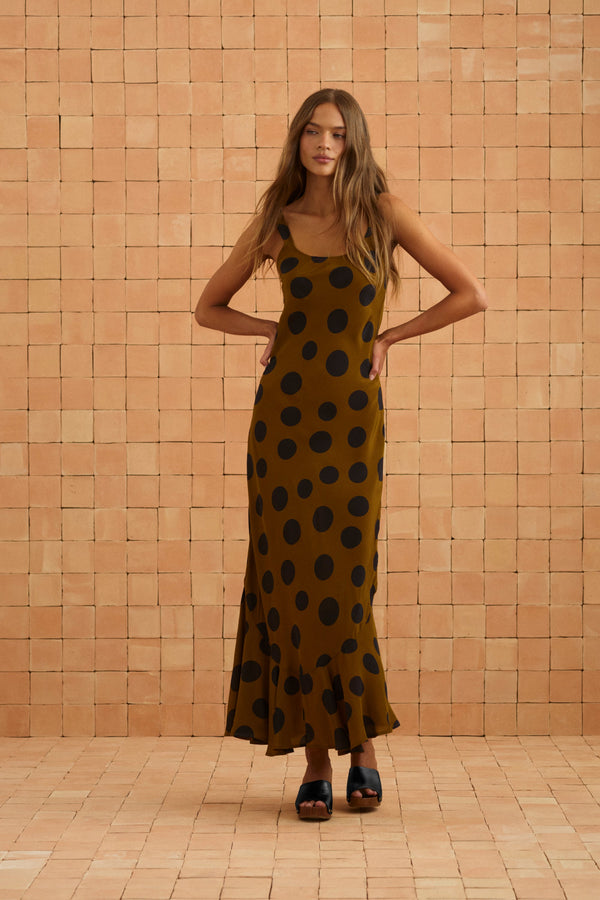 Gia Dress In Ginger Spot