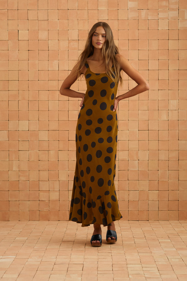 Gia Dress In Ginger Spot