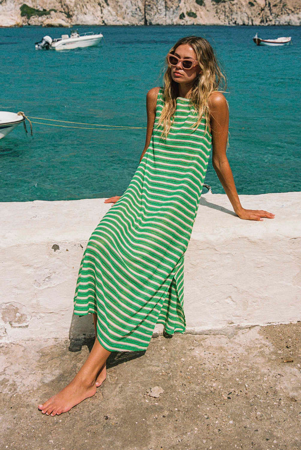 Goldy Dress In Mint Mirage