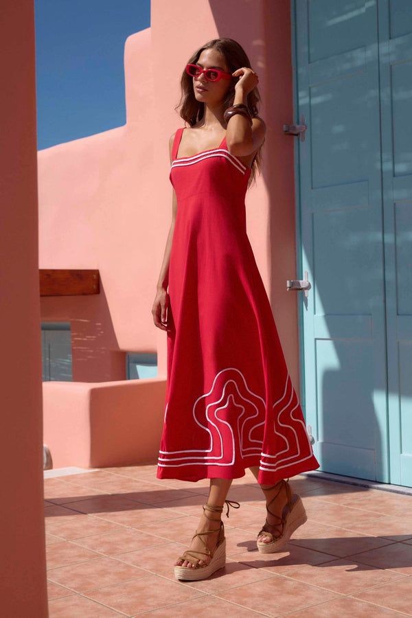 Iris Dress In Rosso