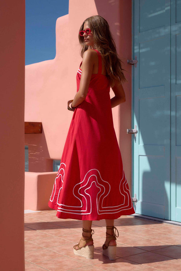 Iris Dress In Rosso