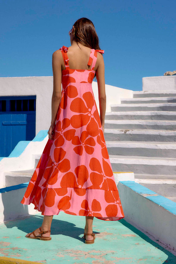 Iris Tie Dress In Hydra