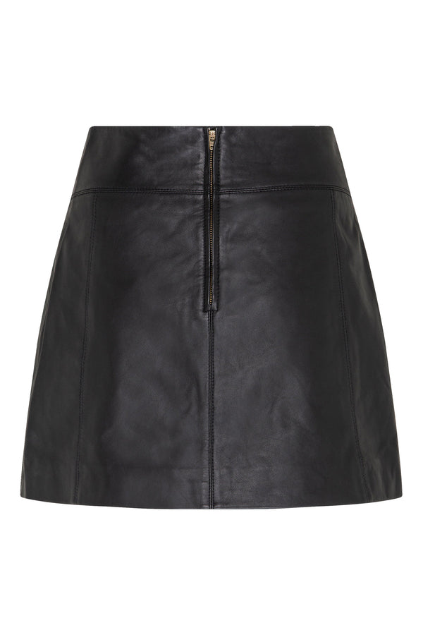 Jade Skirt In Black Leather