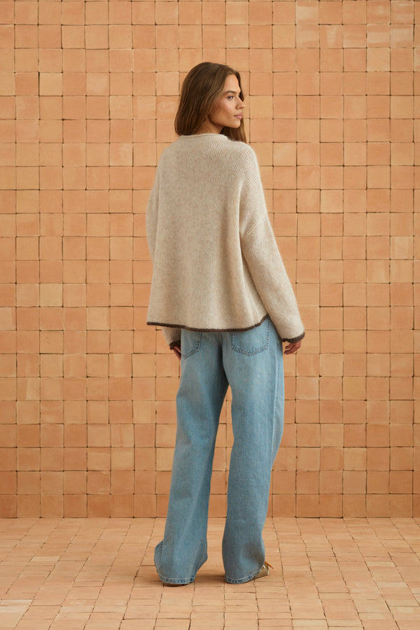 Jaz Knit Jumper In Macadamia