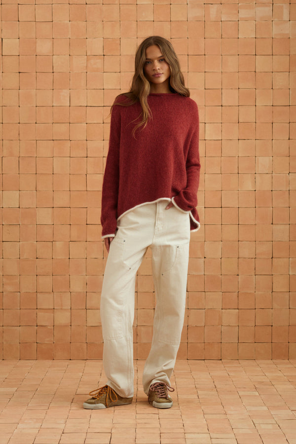 Jaz Knit Jumper In Sangria