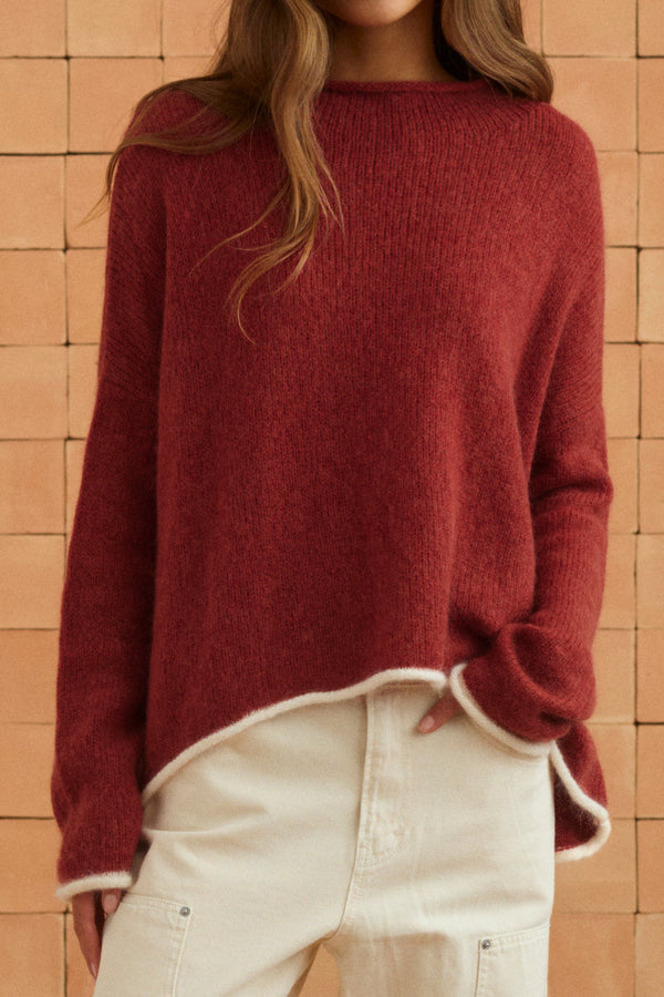 Jaz Knit Jumper In Sangria
