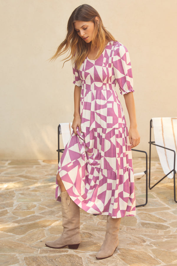 Josie Midi Dress In Rose Pepper
