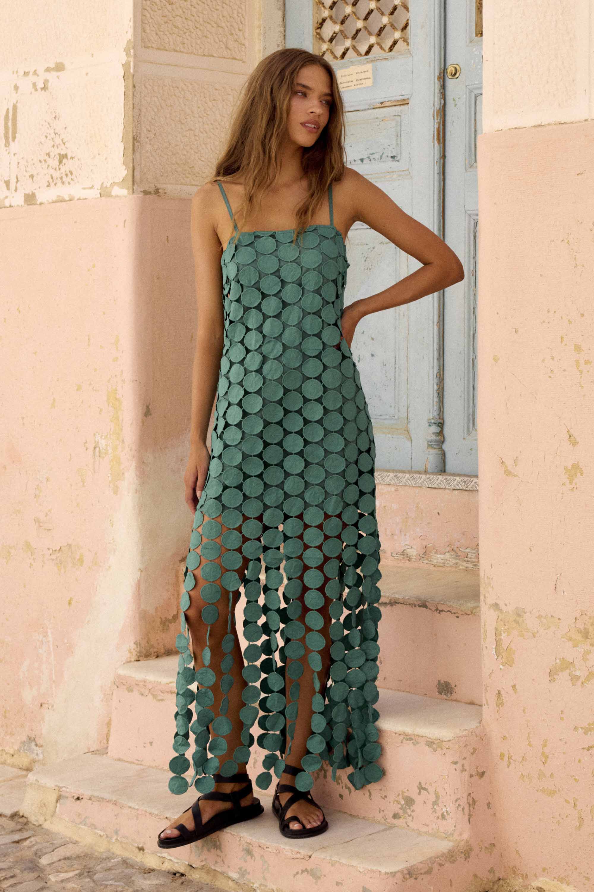 mister zimi green dress Marlowe Dress In Verbena