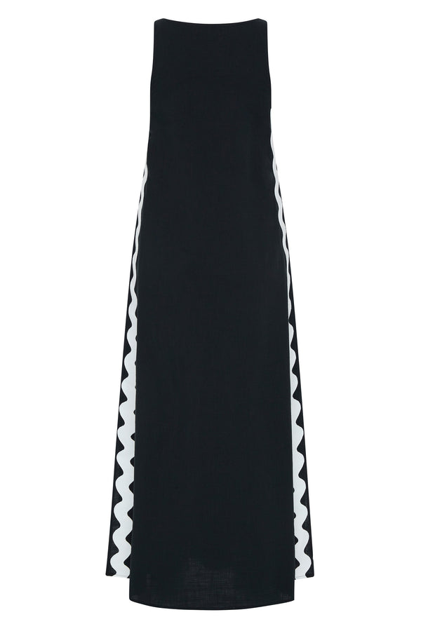 Maggie Dress In Black Ric Rac