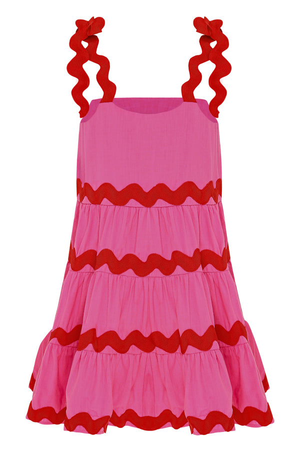 Nellie Mini Dress In Pink Ric Rac