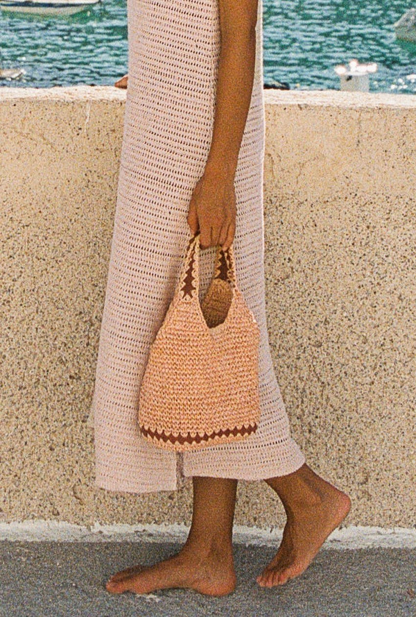 Raffia Mini Bag In Light Sand