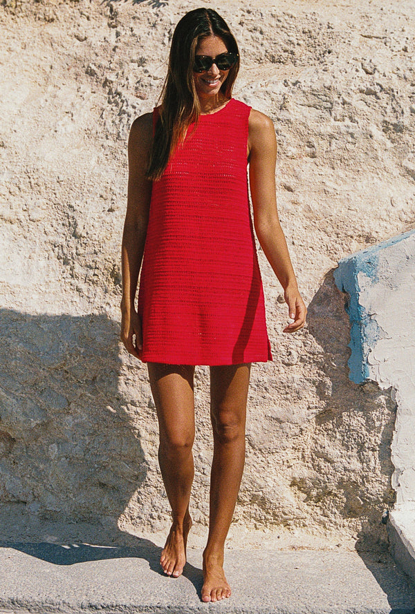 Poolside Mini Dress In Poppy